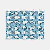 キュートウィンターペンギンデザイン フリースブランケット (正面(横))