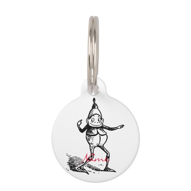 キュートウィンターホリデー小妖精や小人サンダー_コーブ ペット　ネームタグ (裏面)