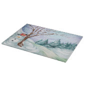 キュートウィンターホリデー雪だるま |クリスマス カッティングボード (角)