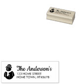 キュートウィンター雪だるまネーム差出人住所 ラバースタンプ (押印)