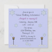 キュートウィンター雪だるま誕生日招待状 招待状 (裏面)