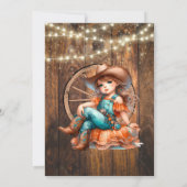 キュートウェスタン女性のカーボーイバースデーパーティー 招待状 (裏面)