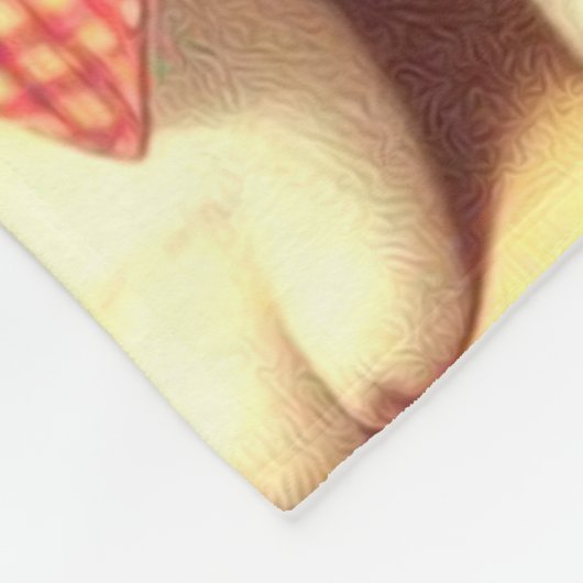 キュートウェルシュコーギーカーディガンイラストレーション フリースブランケット (角)