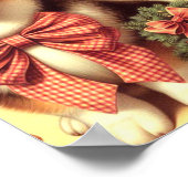 キュートウェルシュコーギーカーディガンイラストレーション ポスター (角)