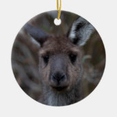 キュートウエスタングレーカンガルー顔オーストラリア動物 セラミックオーナメント (正面)