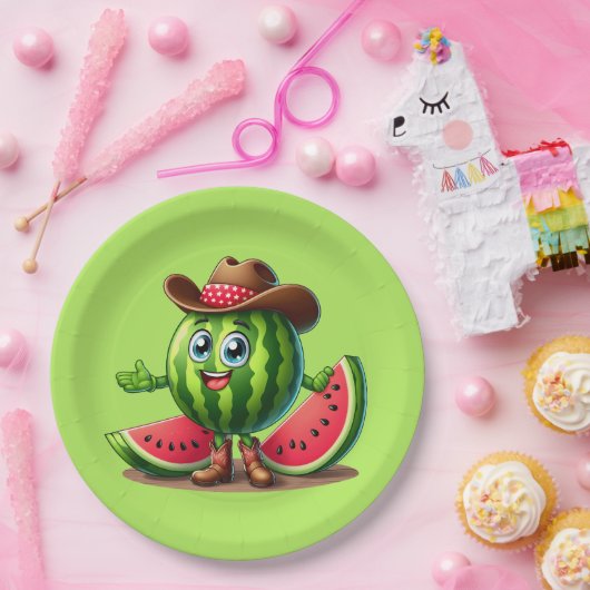キュートウエスタンサマースイカパーティー ペーパープレート (パーティー)