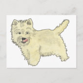キュートウエストハイランドテリアおもしろい犬アートデザイン ポストカード (正面)
