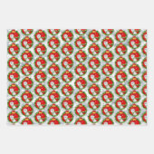 キュートウエストハイランドホワイトテリアクリスマスリース ラッピングペーパーシート (正面)