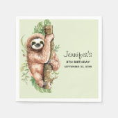 キュートウォーターのカラースロス&トロピカル葉誕生日 スタンダードカクテルナプキン (正面)