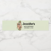 キュートウォーターのカラースロス&トロピカル葉誕生日 ペットボトルラベル (シングルラベル)