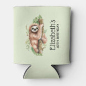 キュートウォーターのカラースロス&トロピカル葉誕生日 缶クーラー (正面)