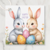 キュートウォーターカラーイースターバニーハッピーイースター フェイバータグ (正面)