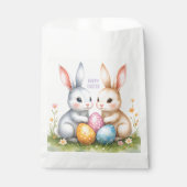 キュートウォーターカラーイースターバニーハッピーイースター フェイバーバッグ (正面)