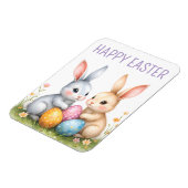 キュートウォーターカラーイースターバニーハッピーイースター マグネット (左側)