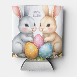 キュートウォーターカラーイースターバニーハッピーイースター 缶クーラー