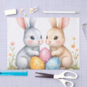 キュートウォーターカラーイースターバニーハッピーイースター 薄葉紙 (クラフト)