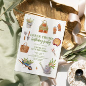 キュートウォーターカラーガーデンパーティー誕生日 招待状