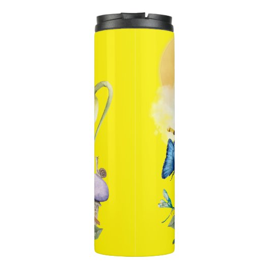 キュートウォーターカラーコテージコアイエローオンイエロー | タンブラー (裏面)