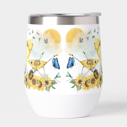 キュートウォーターカラーコテージコアイエローオンホワイト | (左面)