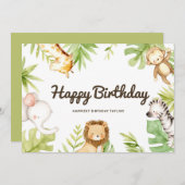 キュートウォーターカラーサファリフレンズトロピカル誕生日 (正面/裏面)