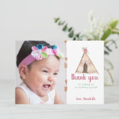 キュートウォーターカラーテペキャンプ誕生日 サンキューカード (スタンド正面)