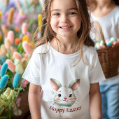 キュートウォーターカラーバニー顔 | パステルイースター トドラーTシャツ