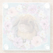 キュートウォーターカラーバニー ガラスコースター (裏面)