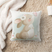 キュートウォーターカラーバニー クッション (ブランケット)