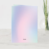 キュートウォーターカラーパステルユニコーンレインボー誕生日 箔グリーティングカード (裏面)