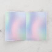 キュートウォーターカラーパステルユニコーンレインボー誕生日 箔グリーティングカード (内側レイダウン)