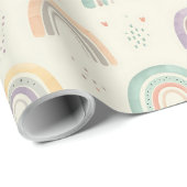 キュートウォーターカラーパステルレインボウズ ラッピングペーパー (ロールコーナー)