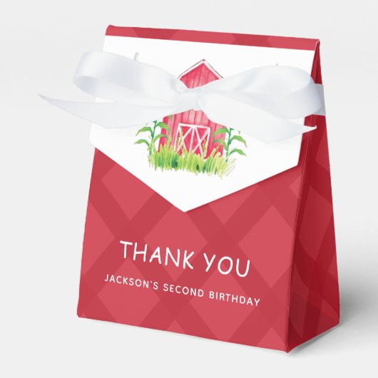 キュートウォーターカラーファーム誕生日 パーソナライズされた フェイバーボックス (正面サイド)