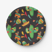 キュートウォーターカラーフィエスタ紙プレート ペーパープレート (正面)