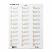 キュートウォーターカラーフローラバニーイースター差出人住所 ラベル (フルシート)