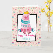 キュートウォーターカラーベアハッピーバースデー カード (黄色い花)