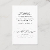 キュートウォーターカラーペットキャットハウスシッタードッグウォーカー 名刺 (裏面)