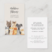 キュートウォーターカラーペットキャットハウスシッタードッグウォーカー 名刺 (正面/裏面)