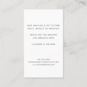 キュートウォーターカラーペットシッタードッグウォーカートリマー 名刺 (裏面)