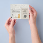 キュートウォーターカラーペットシッタードッグウォーカービジネス チラシ (手)