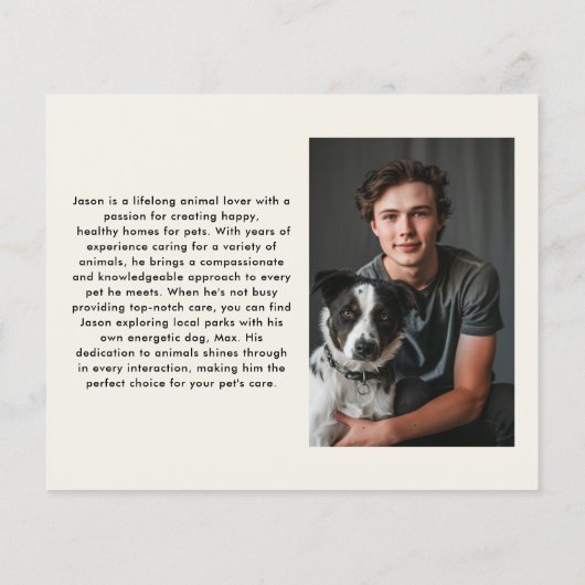 キュートウォーターカラーペットシッタードッグウォーカービジネス チラシ (裏面)