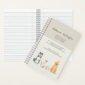 キュートウォーターカラーペットシッタードッグウォーカービジネス ノートブック (内側)