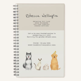 キュートウォーターカラーペットシッタードッグウォーカービジネス ノートブック