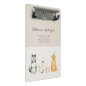 キュートウォーターカラーペットシッタードッグウォーカービジネス ミニクリップボード (アングル)