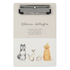 キュートウォーターカラーペットシッタードッグウォーカービジネス ミニクリップボード
