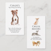 キュートウォーターカラーペットシッタードッグウォーカー 名刺 (正面/裏面)