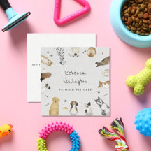 キュートウォーターカラーペットドッグズペットシッタードッグウォーカー