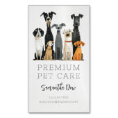 キュートウォーターカラーペットドッグズペットシッタードッグウォーカー マグネット名刺 (正面縦)