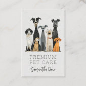 キュートウォーターカラーペットドッグズペットシッタードッグウォーカー 名刺 (正面)