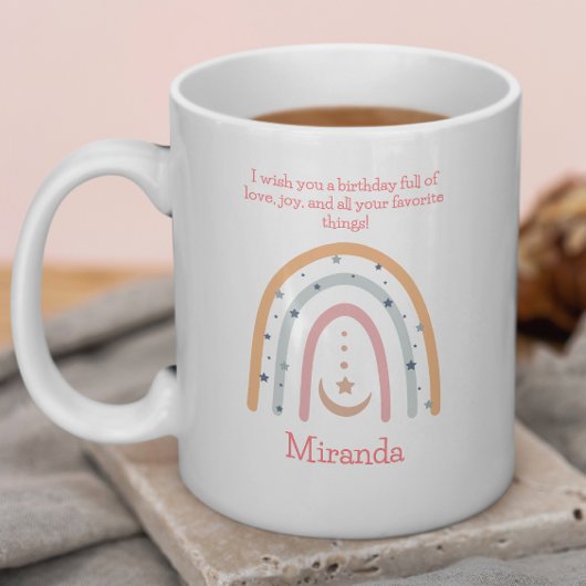 キュートウォーターカラーボホ子供の誕生日お祝い コーヒーマグカップ