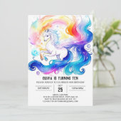 キュートウォーターカラーポニーワンダーランド誕生日 招待状 (スタンド正面)